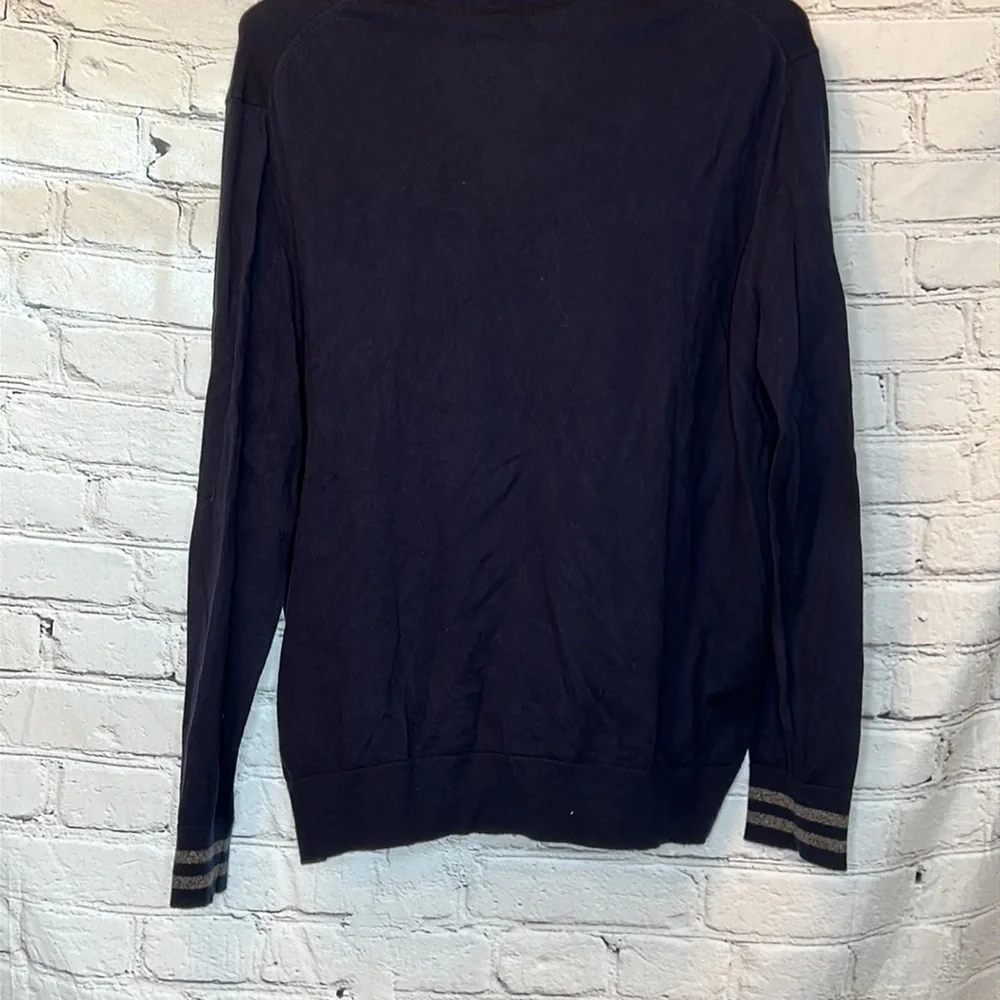 Banana Republic Navy Blue Pullover Quarter Zip Collared Sweater Size XL